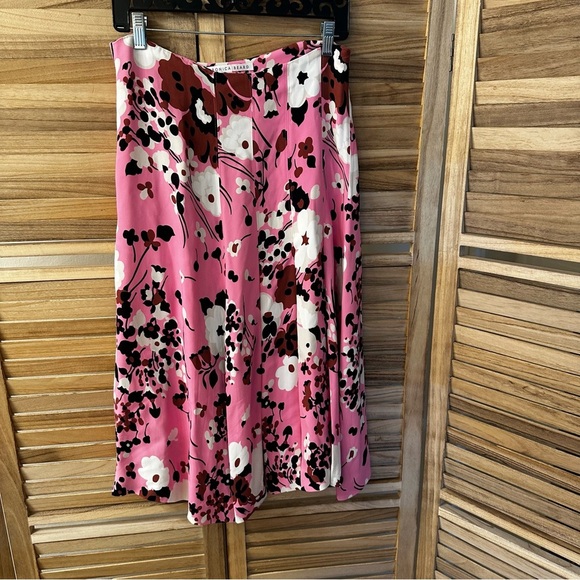Veronica Beard Sania Floral Print Pleated MIDI Skirt in pink size 6 - Picture 4 of 7